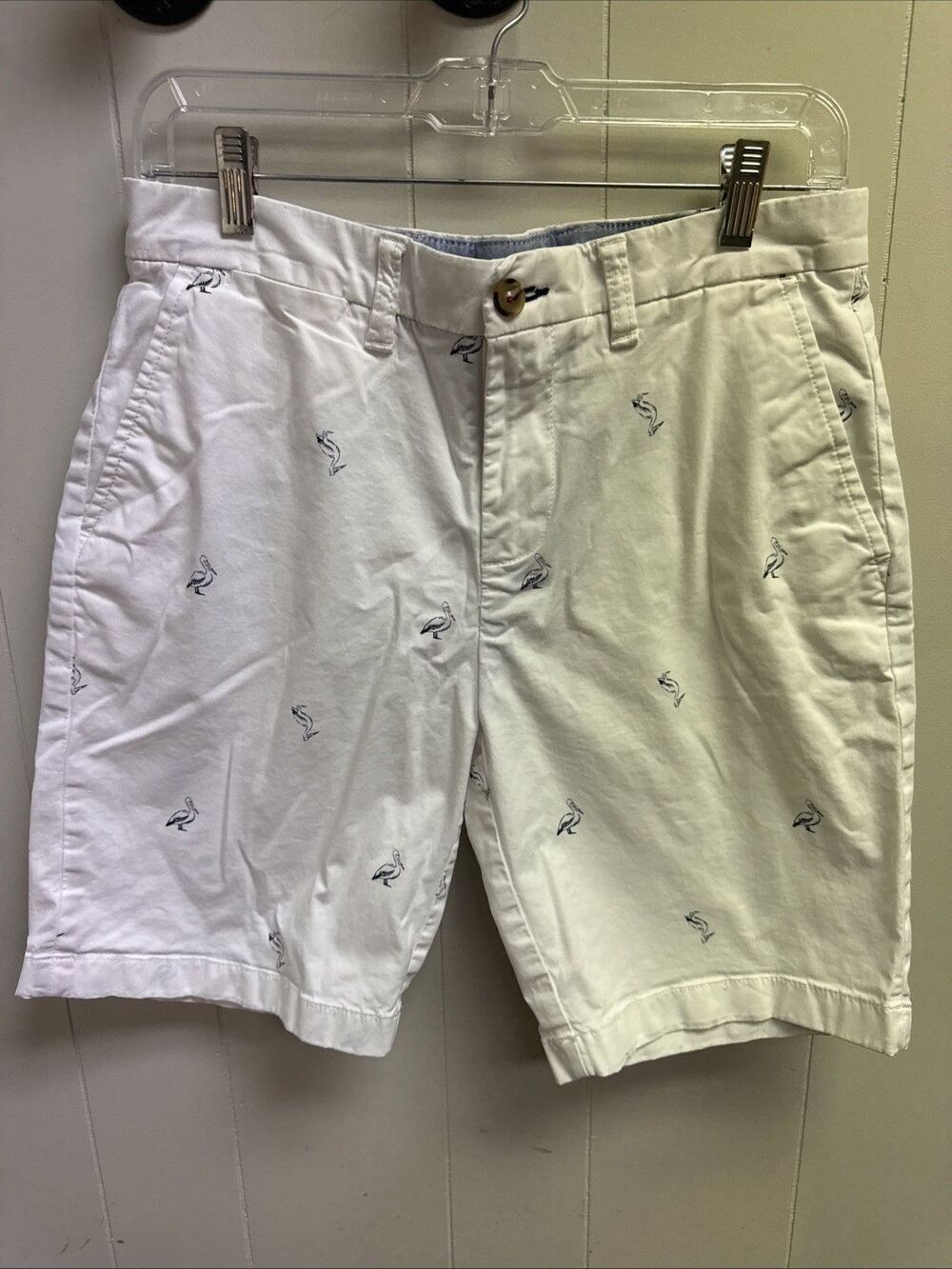 TOMMY HILFIGER Classic All Over Pelican Chino Bermuda Shorts Size 30
